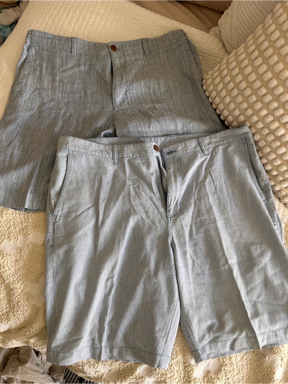 Tommy Bahama set of 2, XL and 38 Light Blue stripe shorts